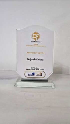 Award of Artistic Excellence 1 Best Artist Sketch award at the Dream International Fashion League 2 najmeh delara 8 - Najmeh Delara